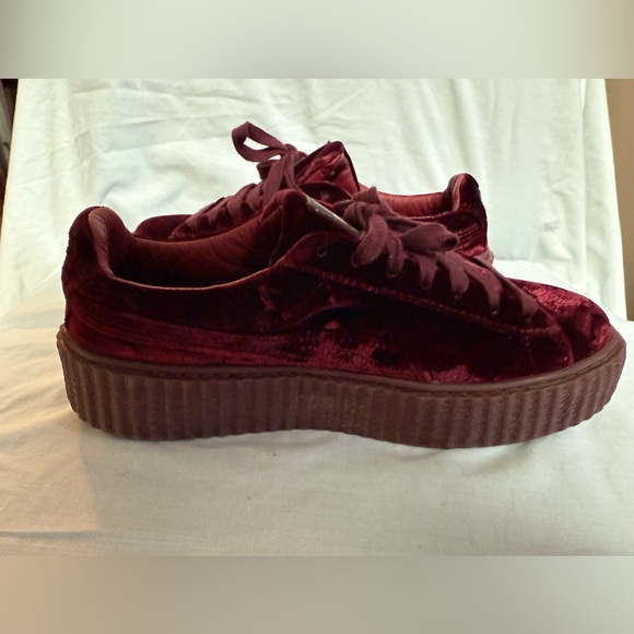 PUMA Fenty by Rhianna Women's Velvet Creeper Sneakers - Burgundy - Picture 7 of 11